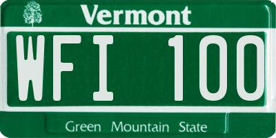 VT license plate WFI100