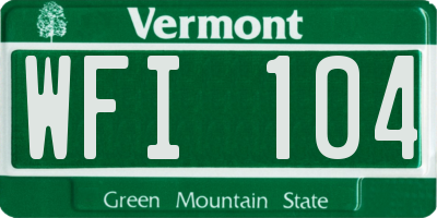 VT license plate WFI104