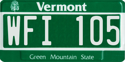 VT license plate WFI105