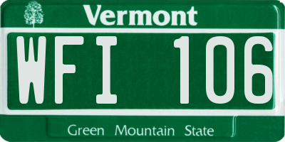 VT license plate WFI106