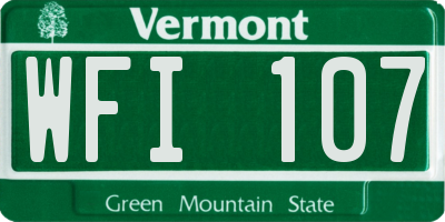 VT license plate WFI107