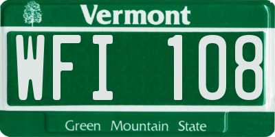VT license plate WFI108