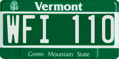 VT license plate WFI110