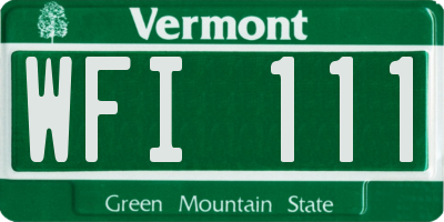 VT license plate WFI111