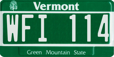VT license plate WFI114