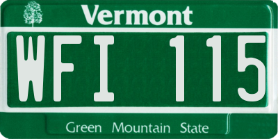 VT license plate WFI115