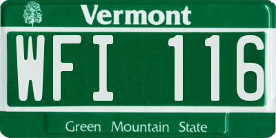 VT license plate WFI116