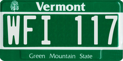 VT license plate WFI117
