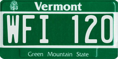 VT license plate WFI120