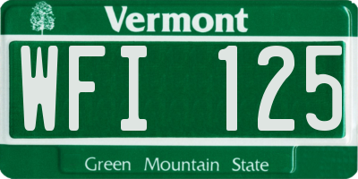 VT license plate WFI125