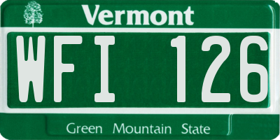 VT license plate WFI126