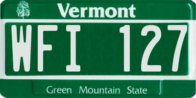 VT license plate WFI127