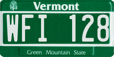 VT license plate WFI128