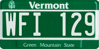 VT license plate WFI129