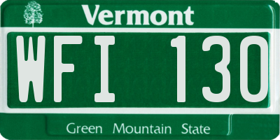 VT license plate WFI130