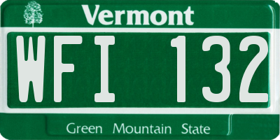 VT license plate WFI132