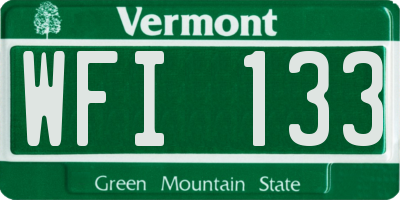 VT license plate WFI133