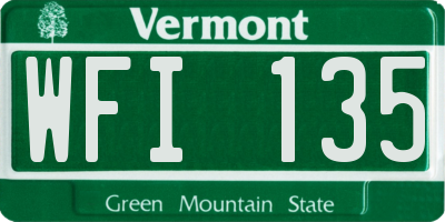 VT license plate WFI135