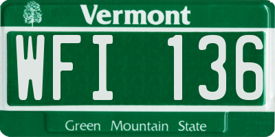 VT license plate WFI136