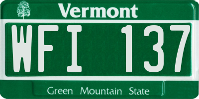 VT license plate WFI137