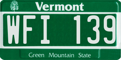 VT license plate WFI139