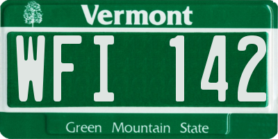 VT license plate WFI142