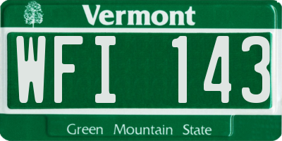 VT license plate WFI143