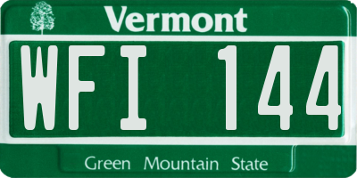 VT license plate WFI144