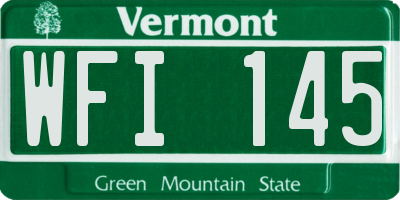 VT license plate WFI145