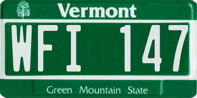 VT license plate WFI147