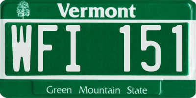 VT license plate WFI151