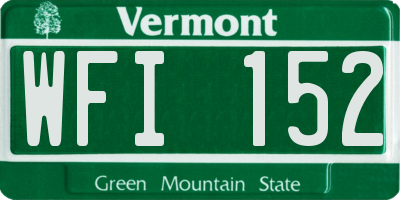 VT license plate WFI152