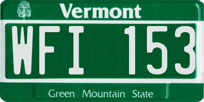VT license plate WFI153