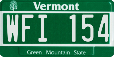VT license plate WFI154