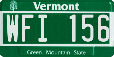 VT license plate WFI156