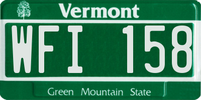 VT license plate WFI158