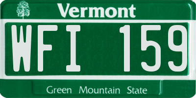 VT license plate WFI159