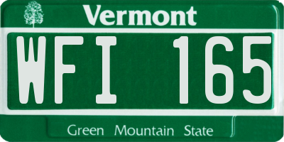 VT license plate WFI165