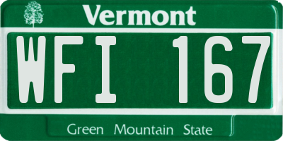 VT license plate WFI167
