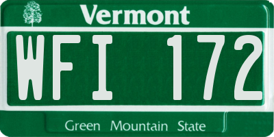 VT license plate WFI172