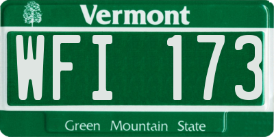 VT license plate WFI173