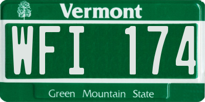 VT license plate WFI174