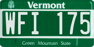 VT license plate WFI175
