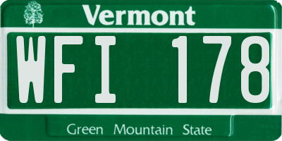 VT license plate WFI178