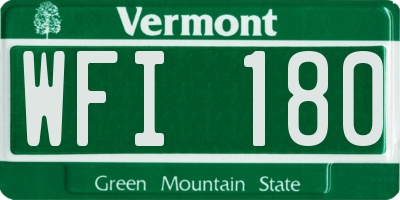 VT license plate WFI180