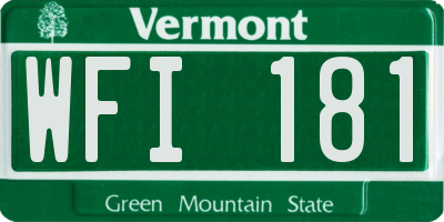 VT license plate WFI181