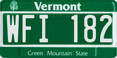 VT license plate WFI182