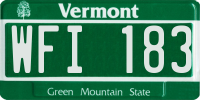 VT license plate WFI183