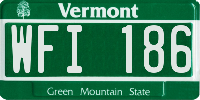 VT license plate WFI186
