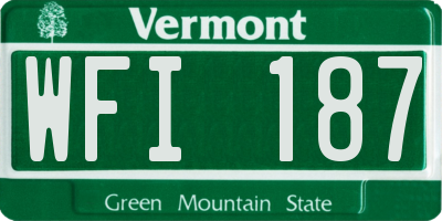 VT license plate WFI187